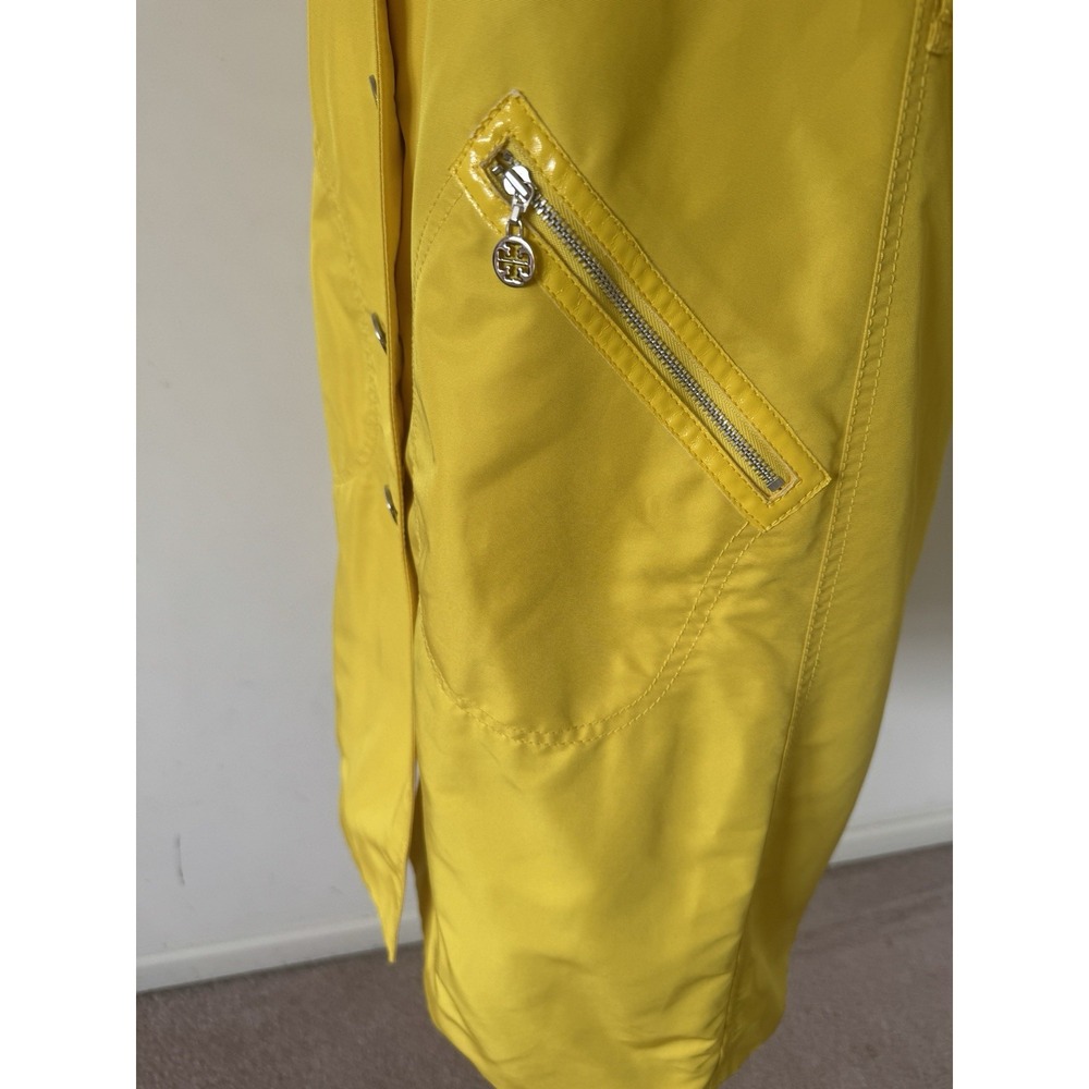 Tory Burch Trench/Raincoat Collared Button Up Women's Size 2 Yellow - Picture 10 of 13